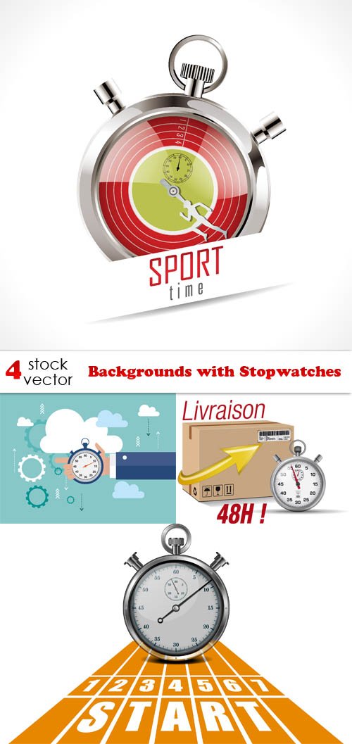Vectors - Backgrounds with Stopwatches
