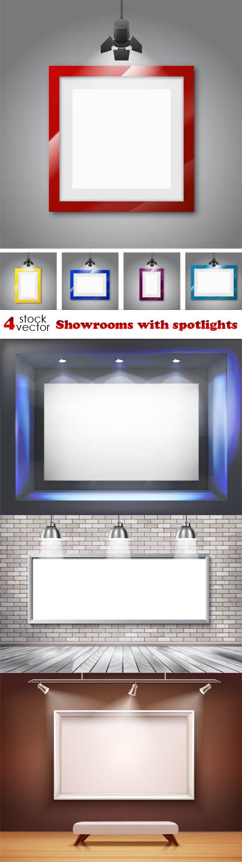 Vectors - Showrooms with spotlights