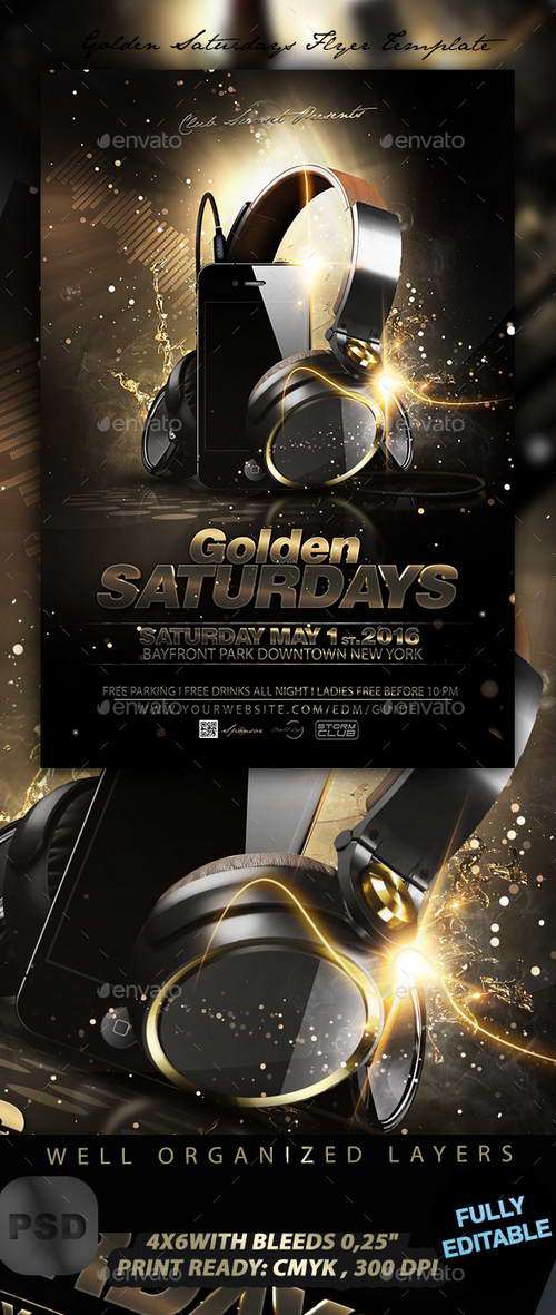 Golden Saturdays Flyer Template - 12107267 (Graphicriver)