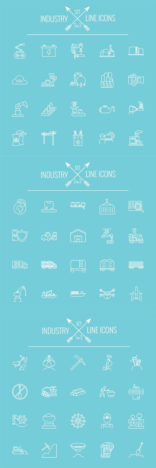 Industry icon set - Vectors