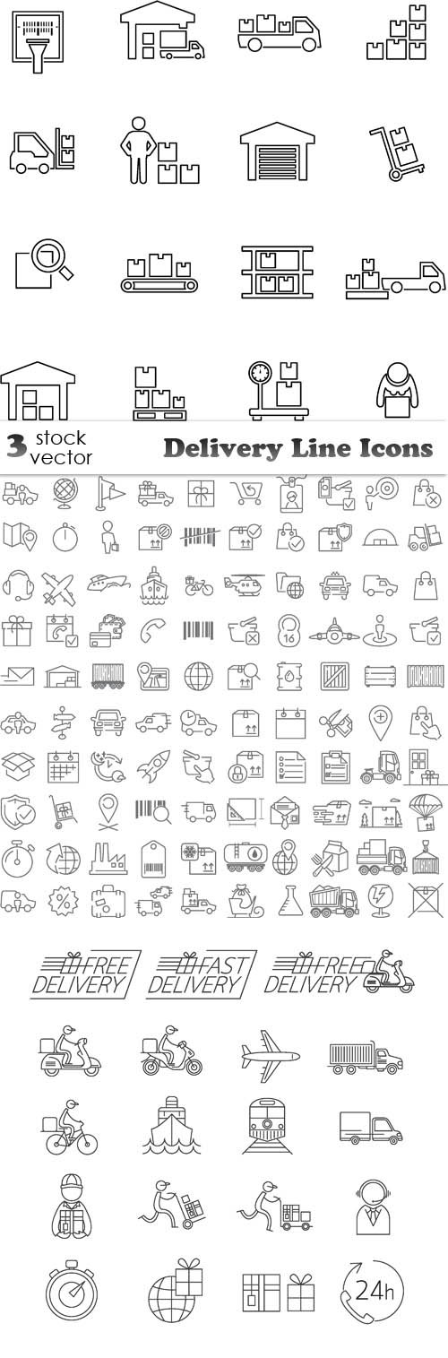 Vectors - Delivery Line Icons