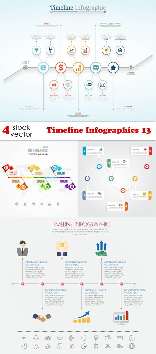 Vectors - Timeline Infographics 13