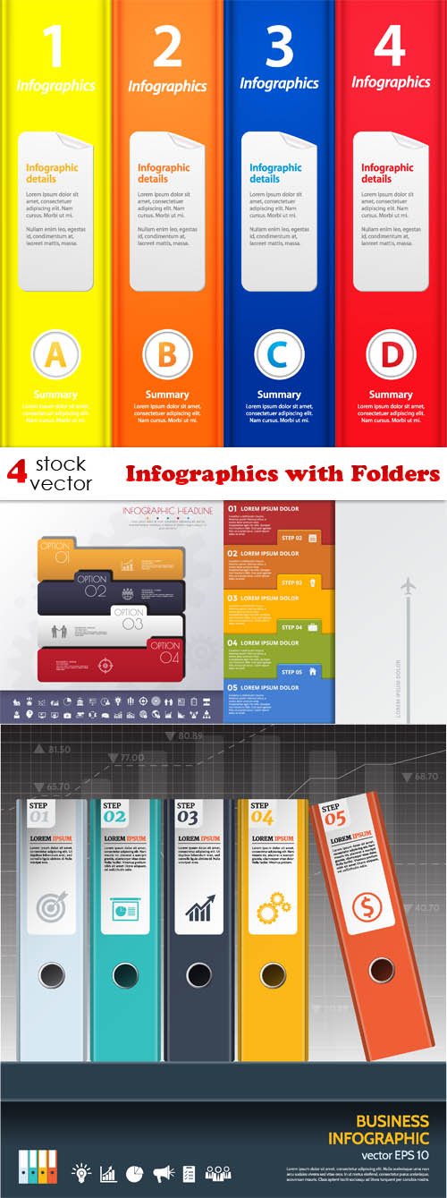 Vectors - Infographics with Folders