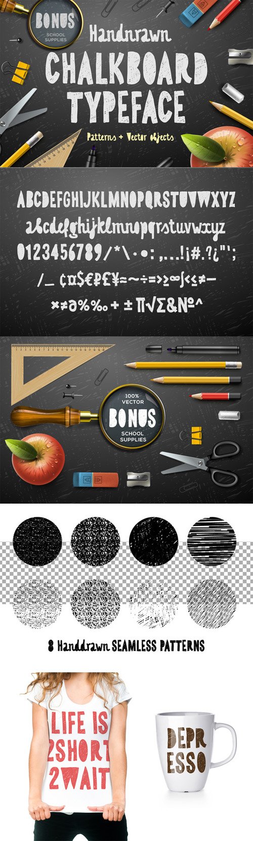 Chalkboard typeface - Creativemarket 257362