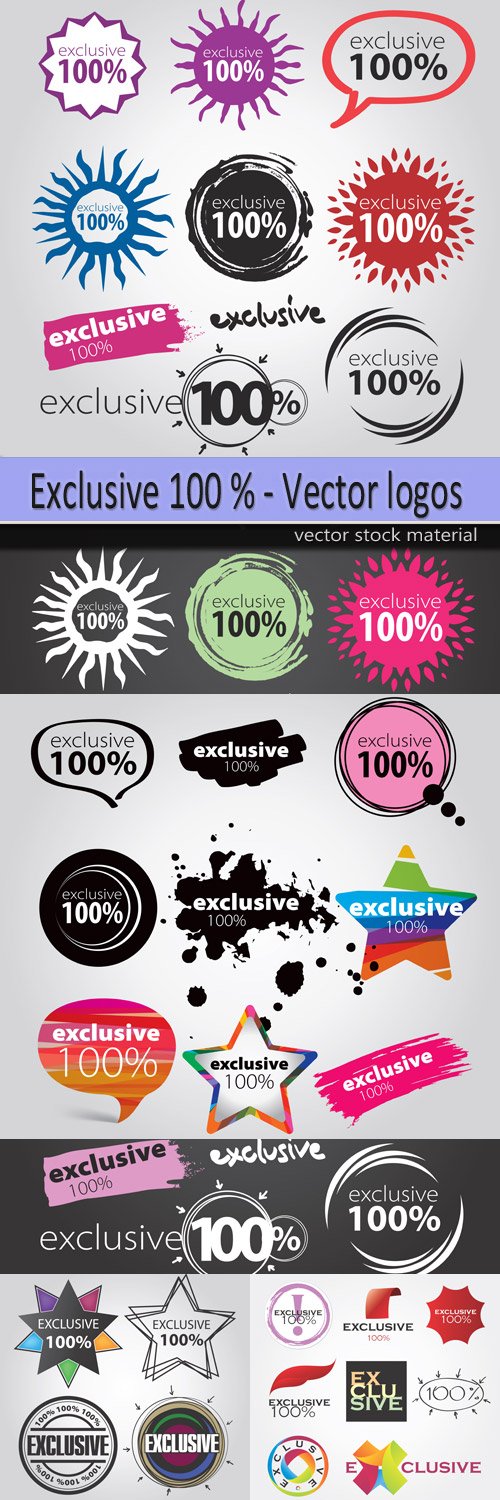 Exclusive 100 % - Vector logos