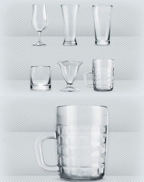 Transparent glasses goblets - Creativemarket 389218
