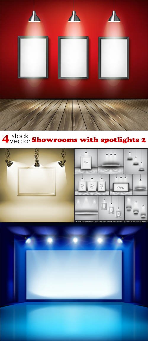 Vectors - Showrooms with spotlights 2