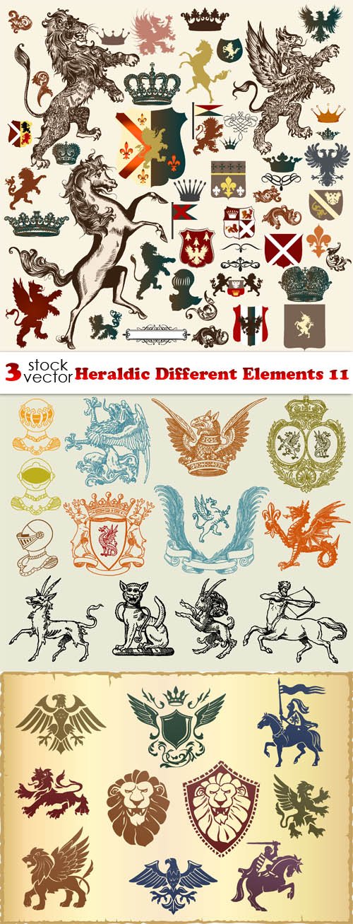 Vectors - Heraldic Different Elements 11