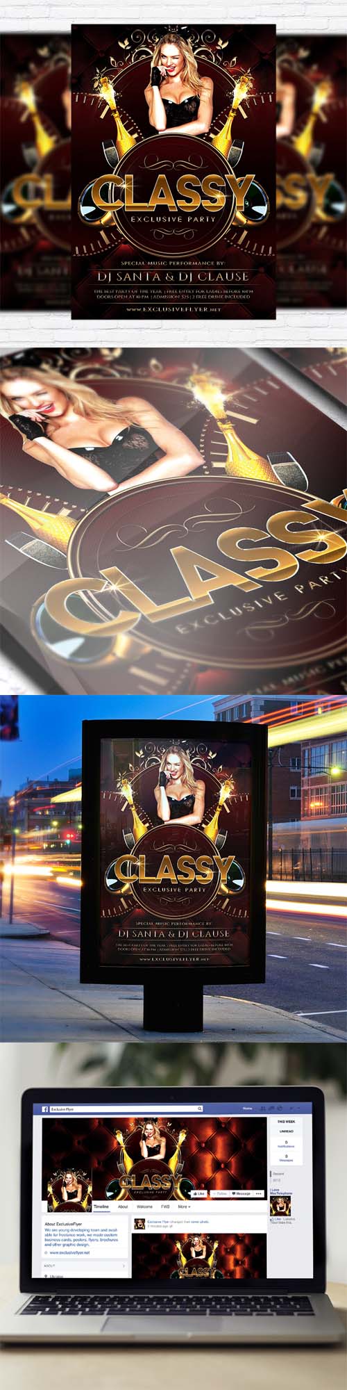 Flyer Template - Exclusive Classy Night + Facebook Cover