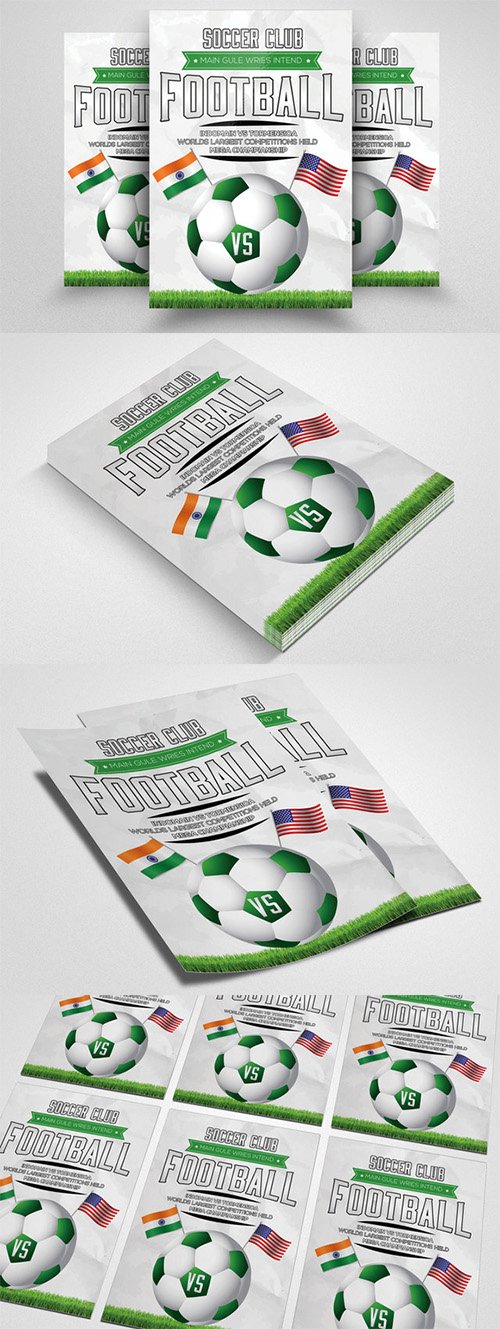 Big Match Football Flyer Template - Creativemarket 555073