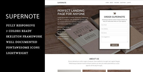 ThemeForest - Supernote One Page Landing Page (Update: 1 July 15) - 6756905