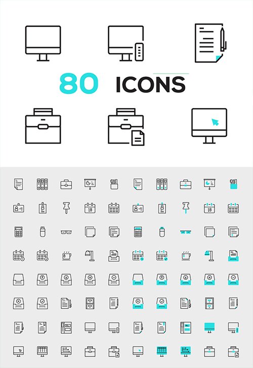 80 Line Vector Icons
