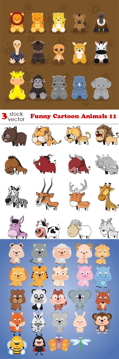 Vectors - Funny Cartoon Animals 11