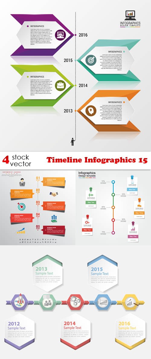 Vectors - Timeline Infographics 15