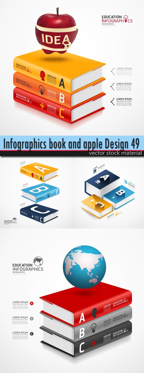 Infographics book and apple Design 49