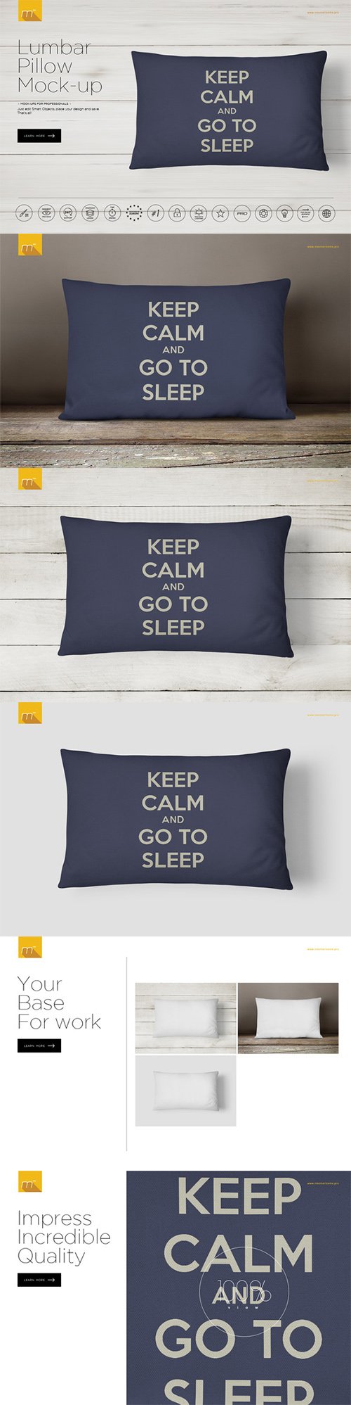 Lumbar Pillow Mock-up - Creativemarket 482234