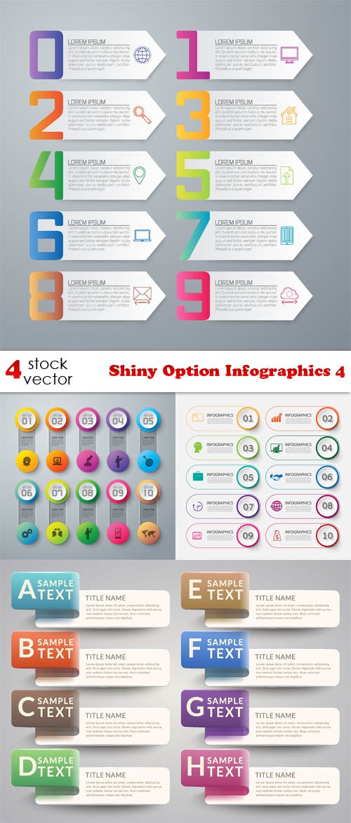 Vectors - Shiny Option Infographics 4