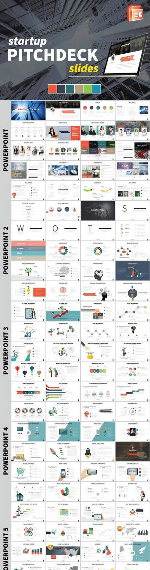 PowerPoint Template Startup Pitch Deck 575451