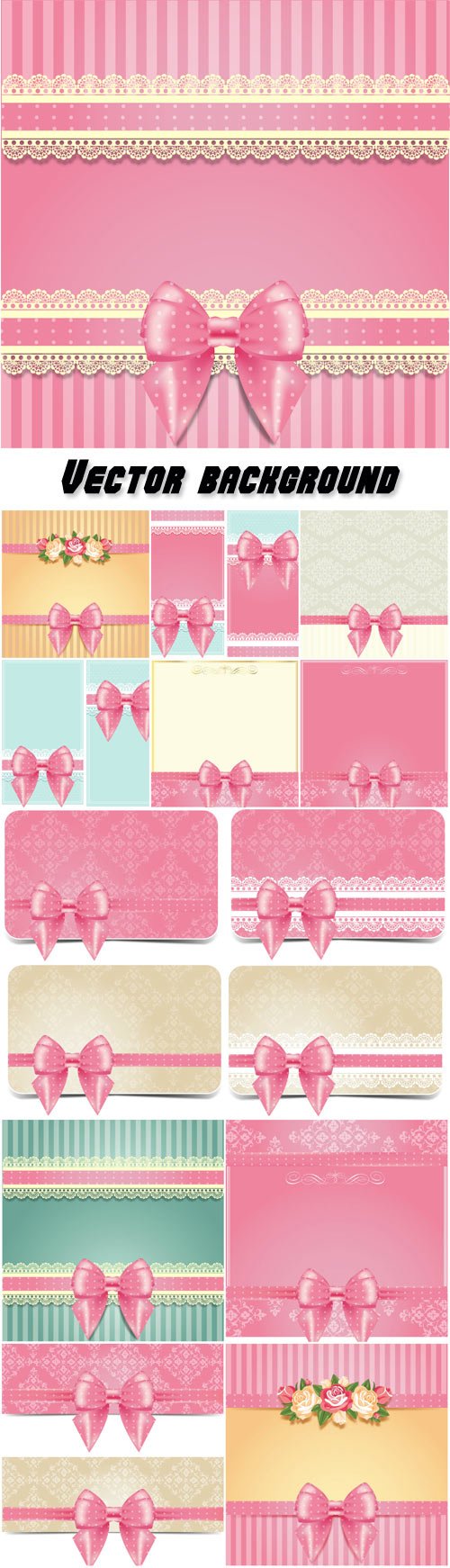 Vector background with pink bows