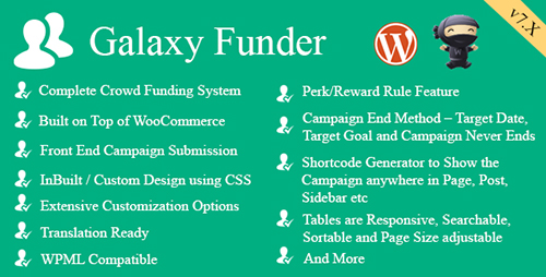 CodeCanyon - Galaxy Funder v7.5 - WooCommerce Crowdfunding System - 7360954