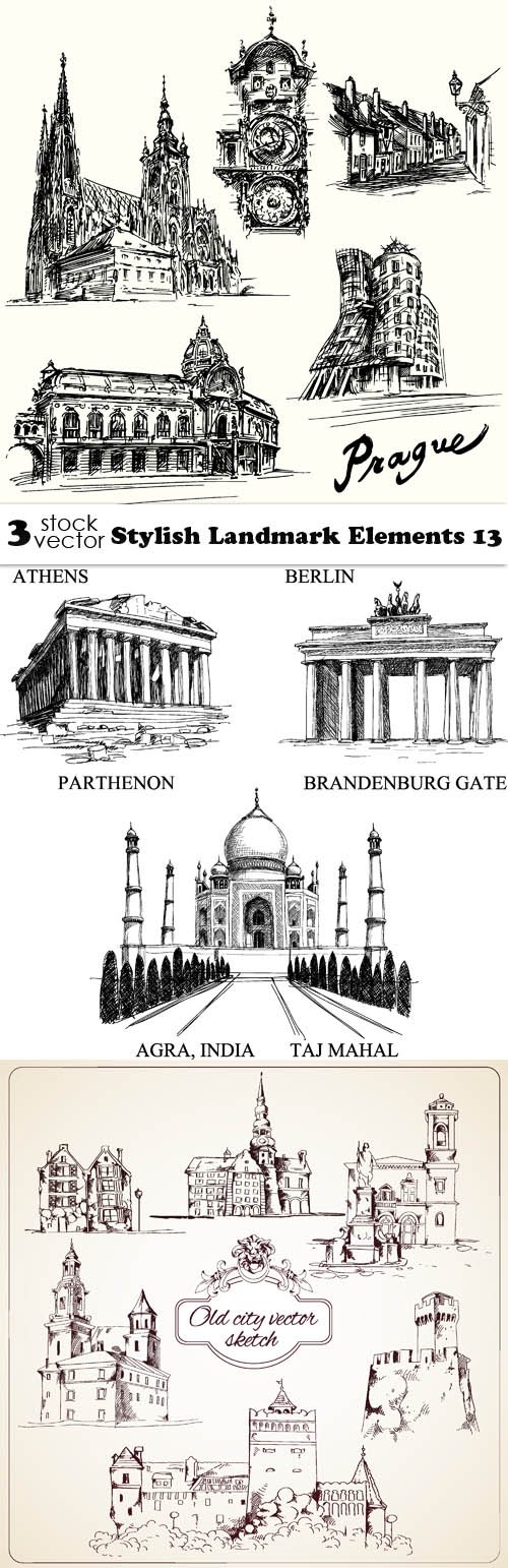 Vectors - Stylish Landmark Elements 13