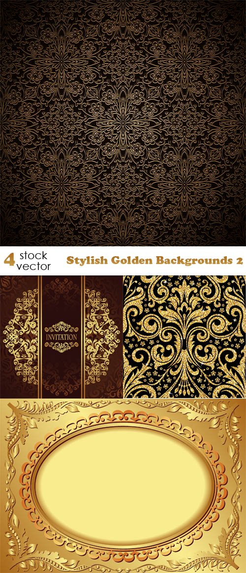 Vectors - Stylish Golden Backgrounds 2