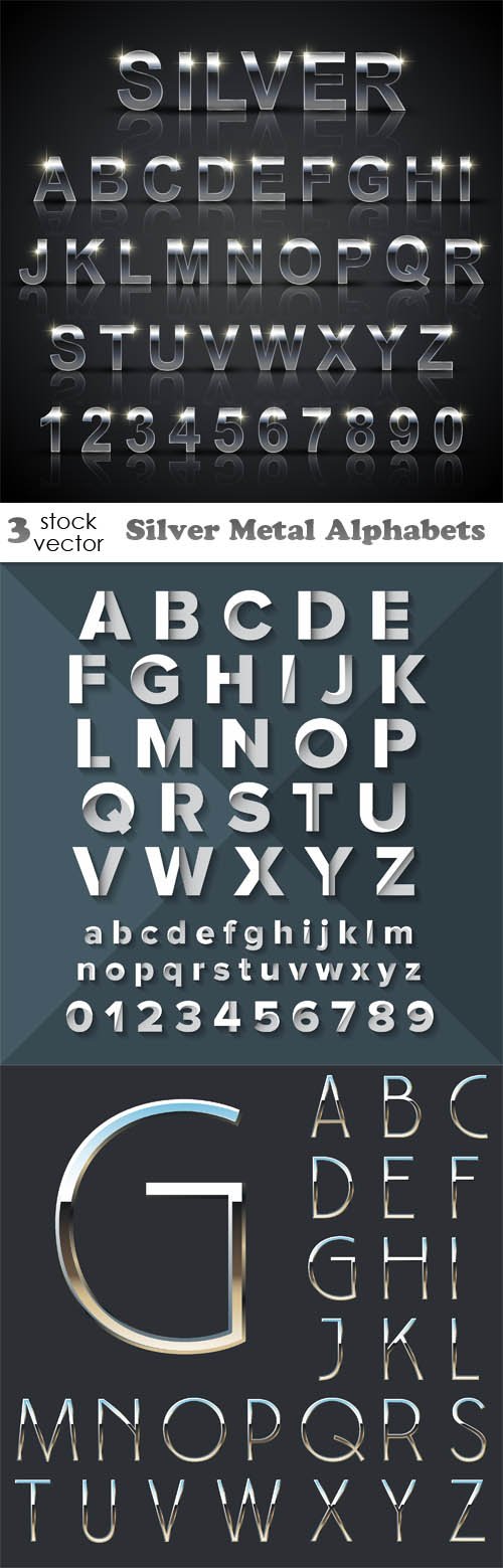 Vectors - Silver Metal Alphabets