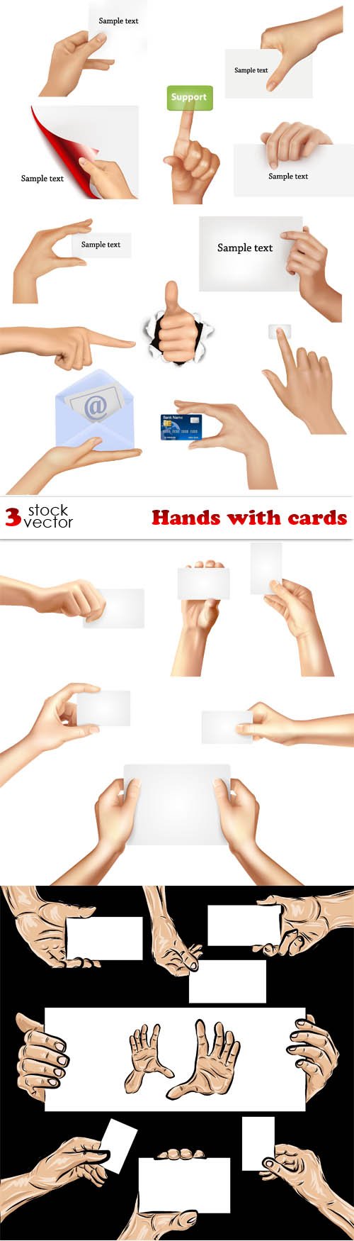 Vectors - Hands with cards
