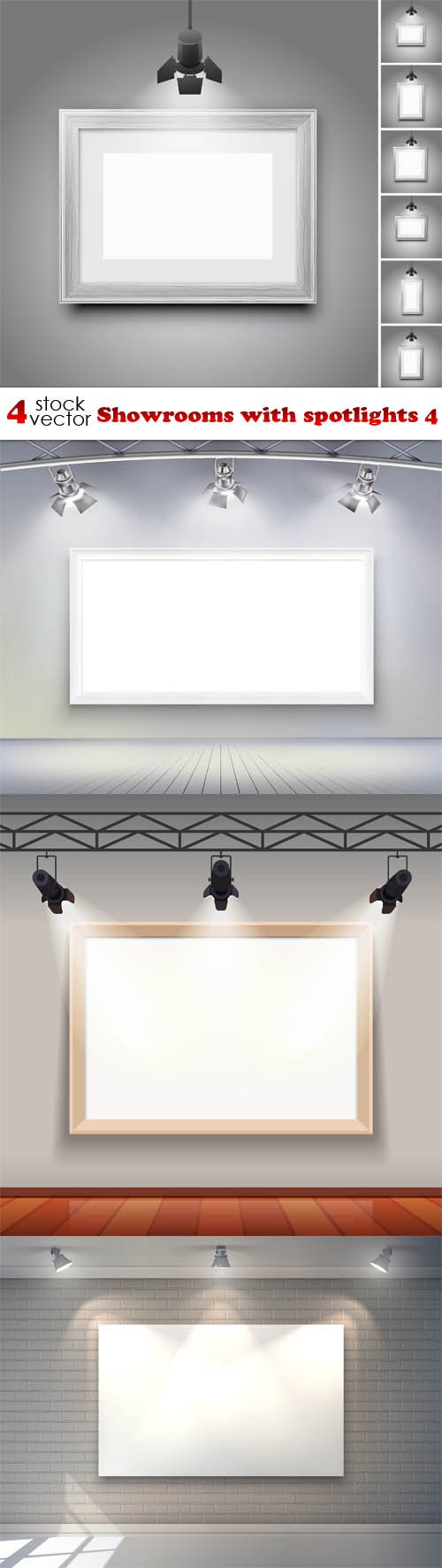 Vectors - Showrooms with spotlights 4