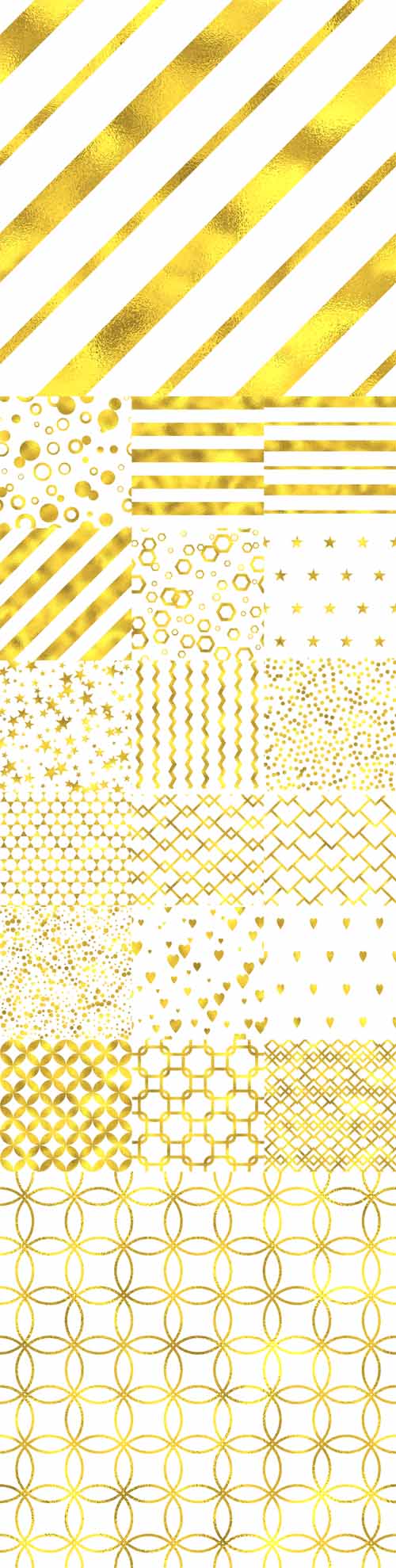Vector Gold Glittering Foil Seamless Pattern Backgrounds