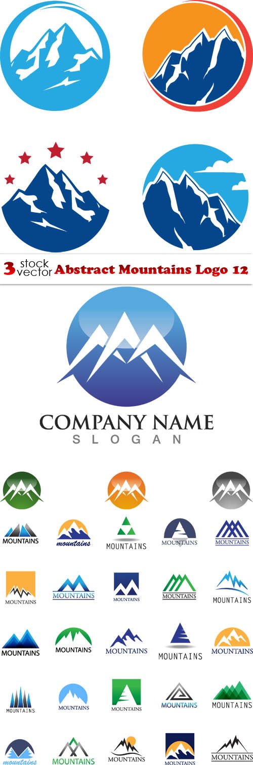 Vectors - Abstract Mountains Logo 12