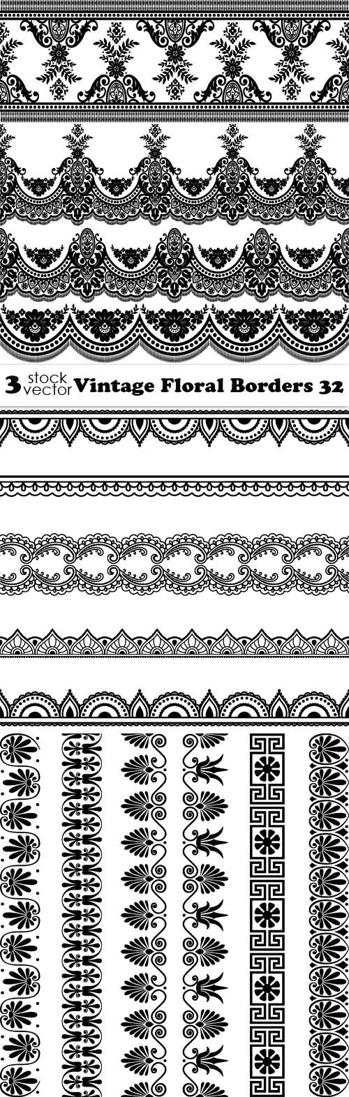 Vectors - Vintage Floral Borders 32