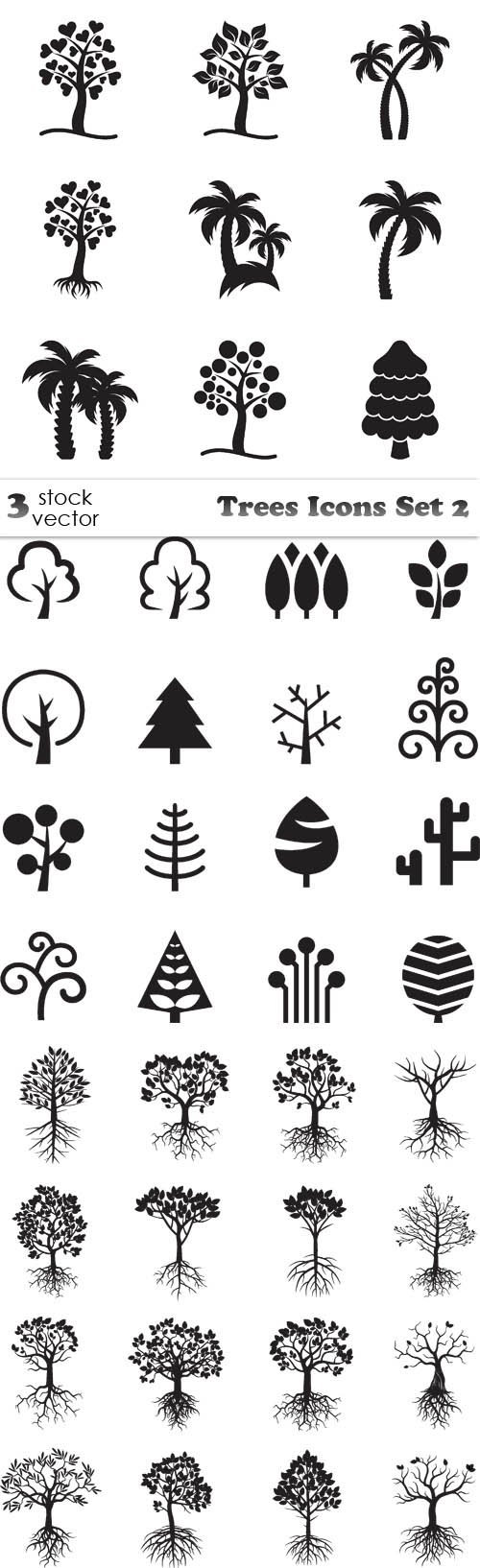 Vectors - Trees Icons Set 2