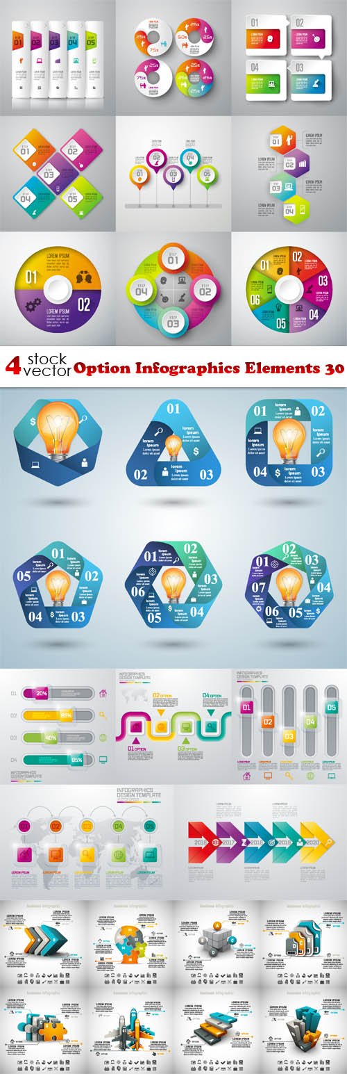 Vectors - Option Infographics Elements 30