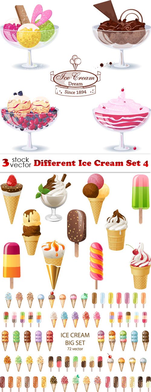 Vectors - Different Ice Cream Set 4