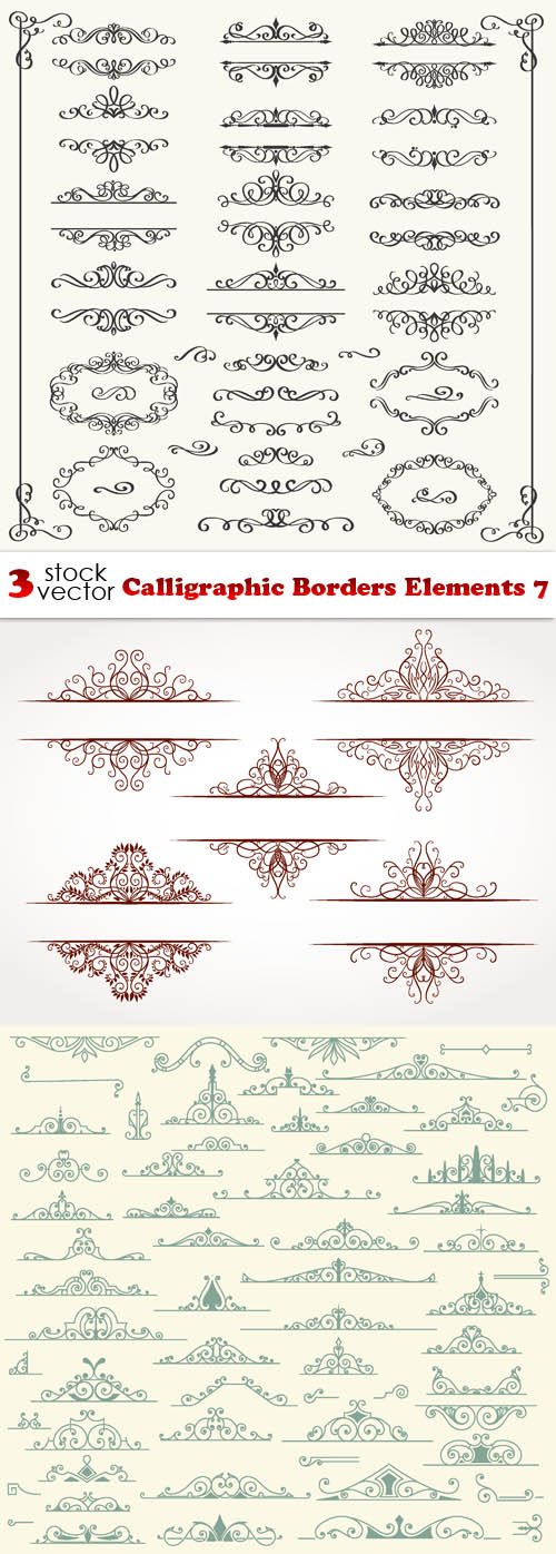Vectors - Calligraphic Borders Elements 7