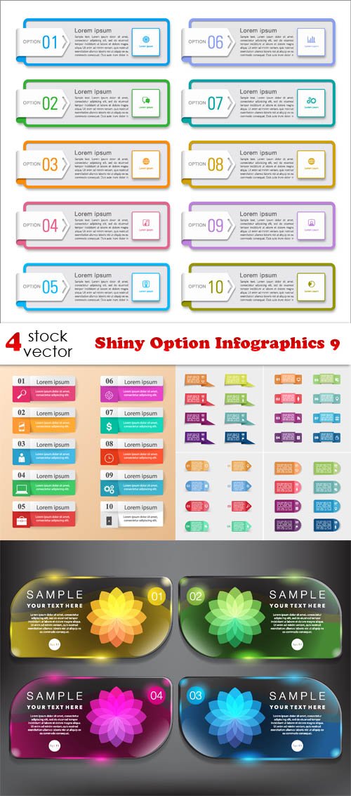 Vectors - Shiny Option Infographics 9
