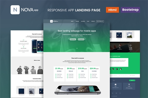 Nova - Responsive App Landing Page - CM 713112