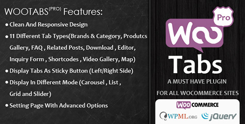 CodeCanyon - Woocommerce Tabs Pro v2.1 - Extra Tabs for Product Page - 8218941