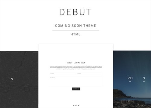 Debut - Coming Soon HTML Template - Creativemarket 507479