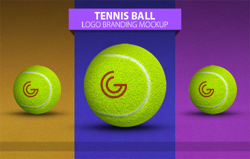 PSD Mock-Up - Tennis Ball Logo Branding