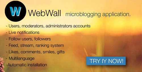 CodeCanyon - WebWall v1.1 - social microblogging application - 8285197