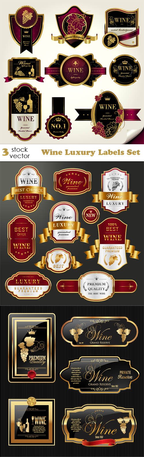 Vectors - Wine Luxury Labels Set