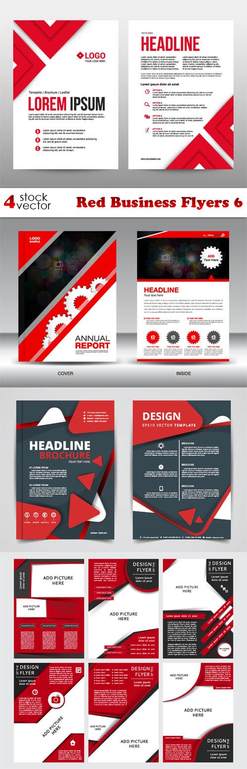 Vectors - Red Business Flyers 6