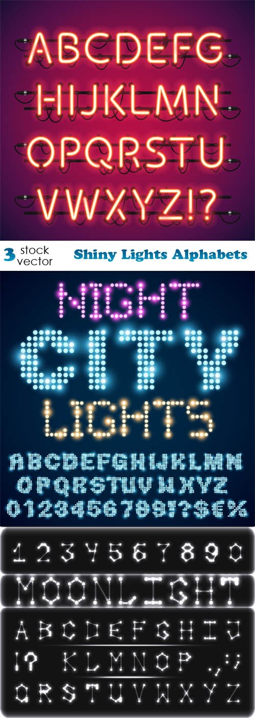 Vectors - Shiny Lights Alphabets
