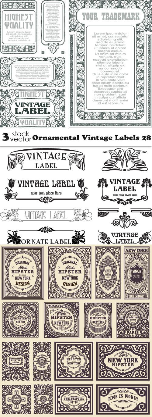 Vectors - Ornamental Vintage Labels 28