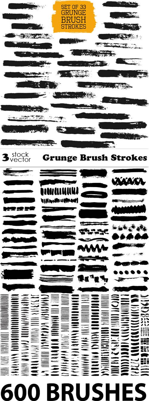 Vectors - Grunge Brush Strokes