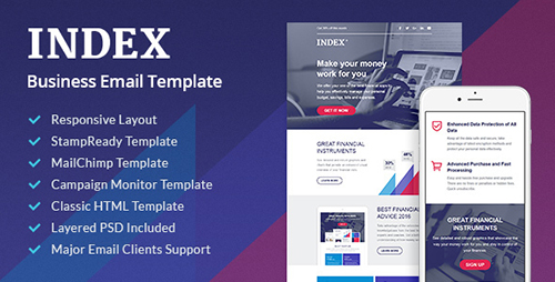 ThemeForest - Index v1.1 - Business Email Template + StampReady Builder - 14907249
