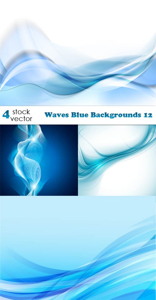 Vectors - Waves Blue Backgrounds 12