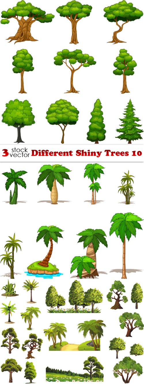 Vectors - Different Shiny Trees 10